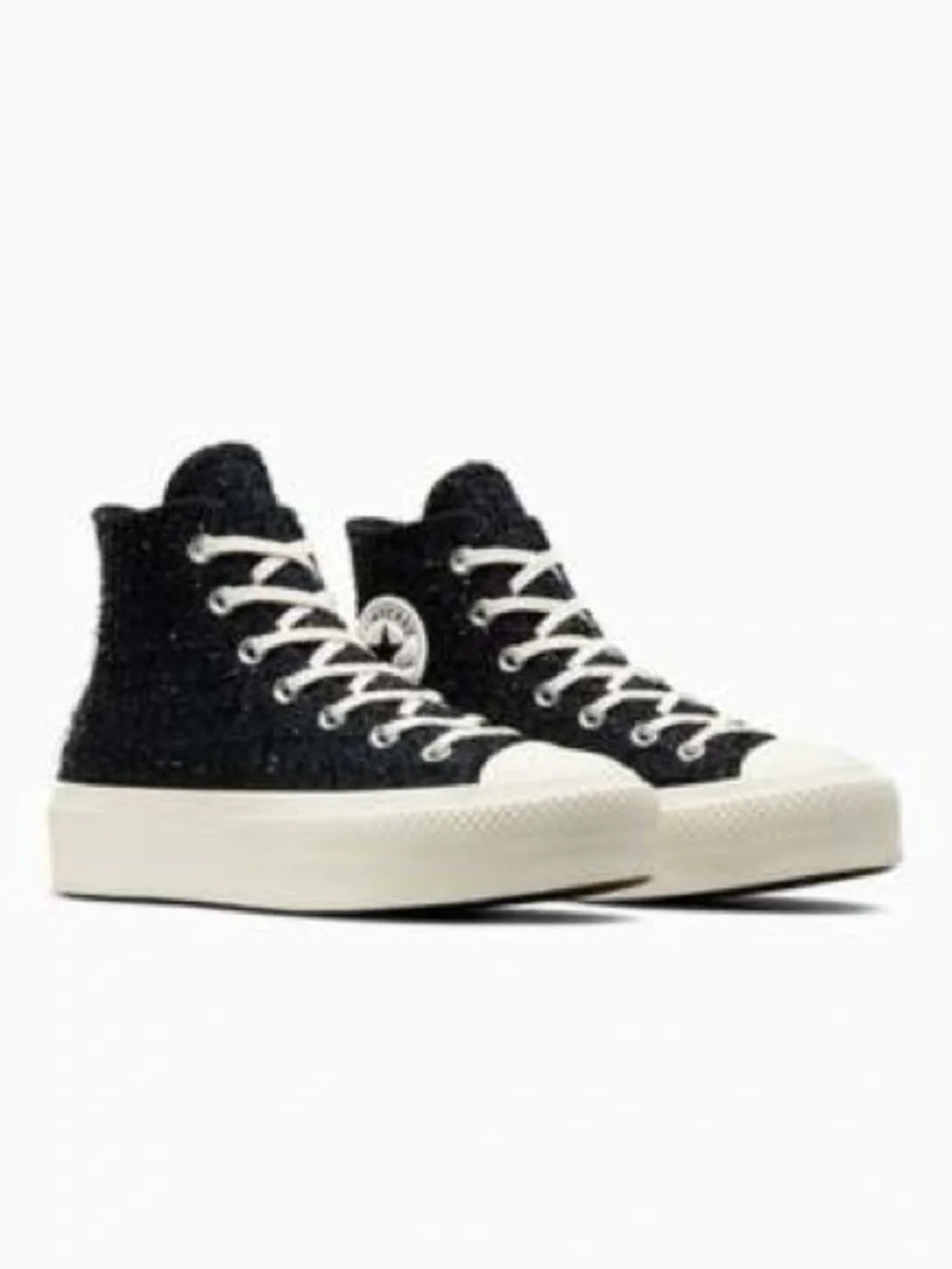 NEW Womens Converse Chuck Taylor All Star Lift Platform Tweed Shimmer Black